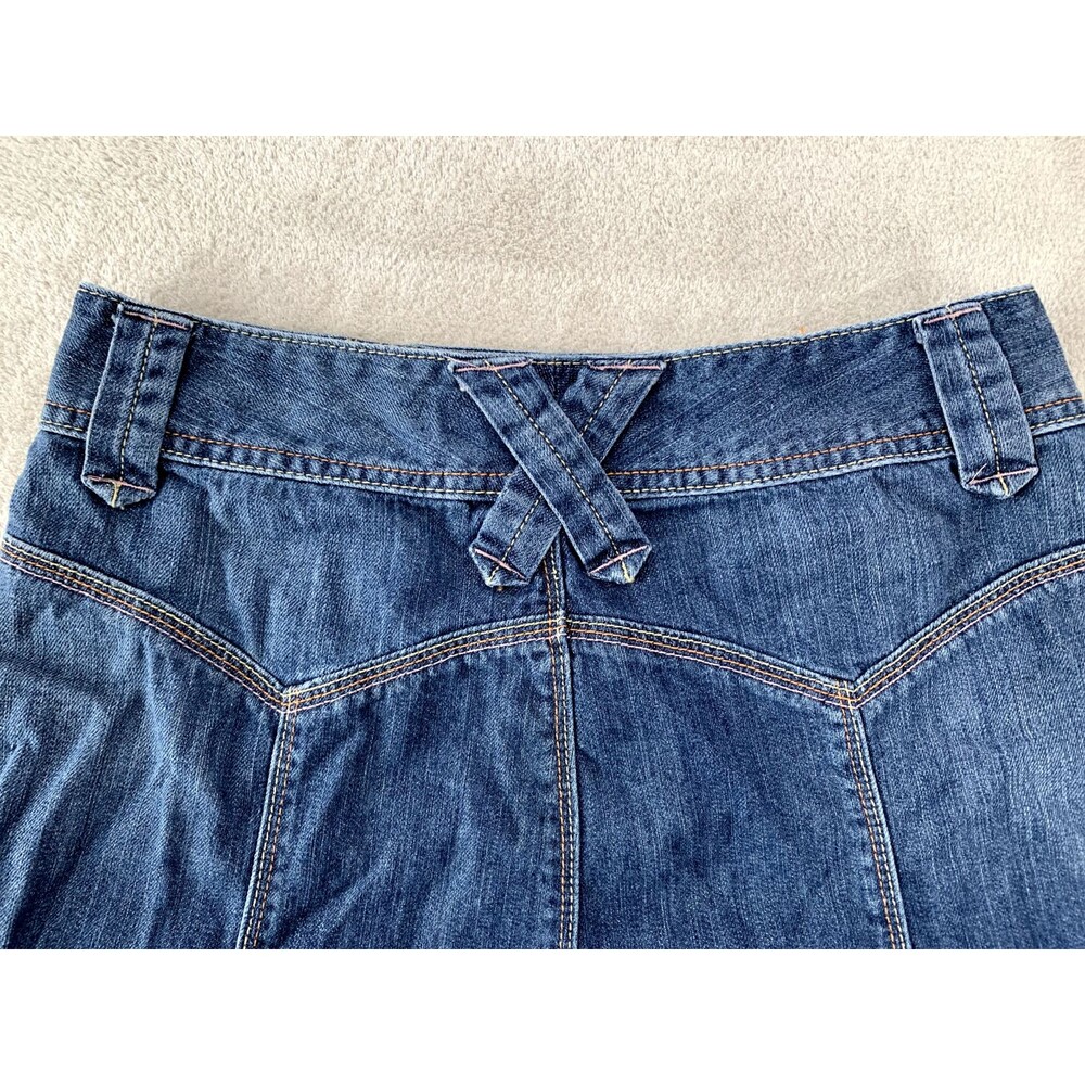 GAP Denim Skirt 4 Blue Flared 90s Retro Coquette Indie Sleaze Mini - Picture 3 of 11